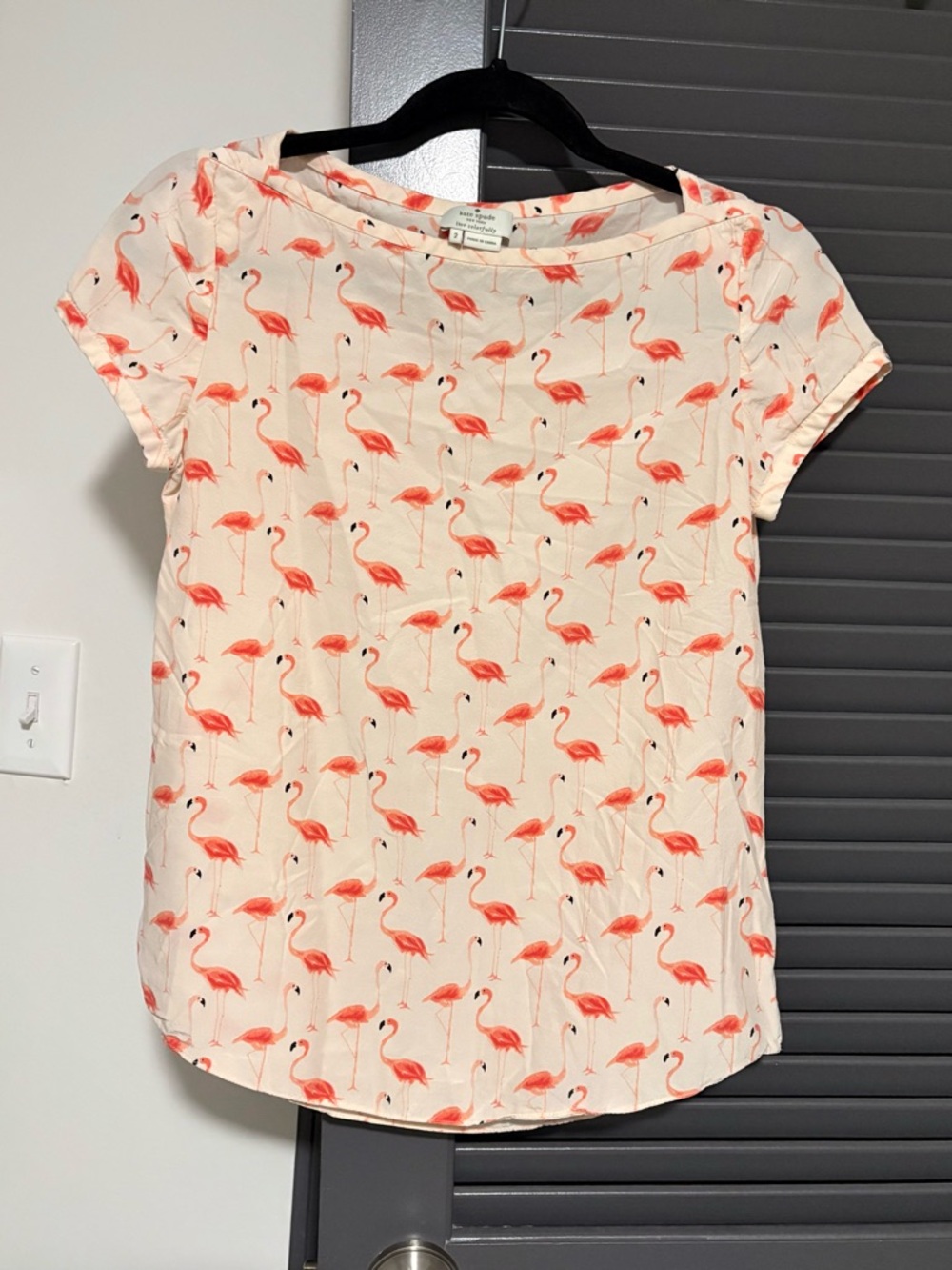 kate spade Pink Flamingo Print Top